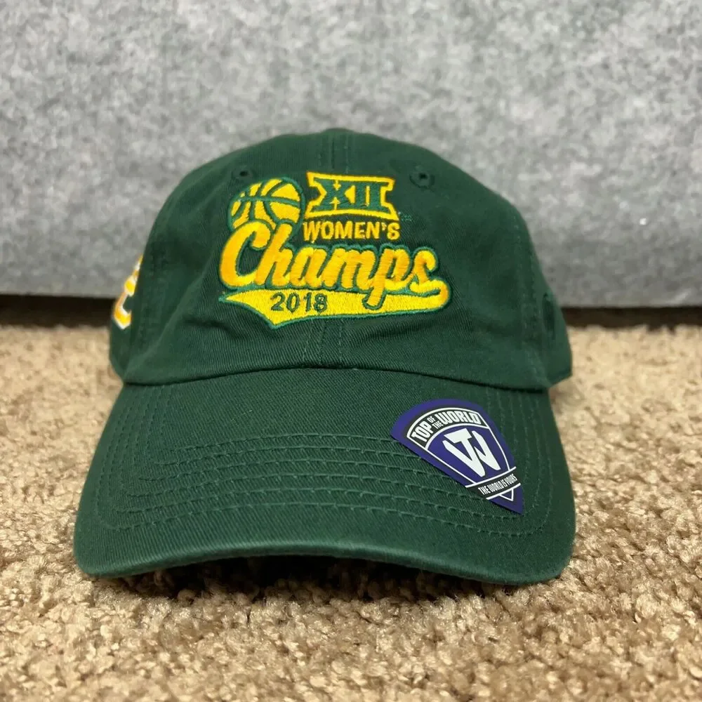 Baylor Bears Mens Hat Adjustable Green Gold NCAA Basketball Champions Big 12 Cap